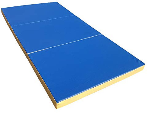 NiroSport Turnmatte Klappbar 210 x 100 x 8 cm (Blau/Gelb) RG-25 (25kg/m³) Klappmatte