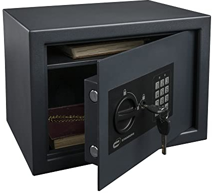 STANDERS - Elektronischer Safe - 16L - 25 x 35 x 25 cm - Wandtresor - Code-Safe - 2 Sicherheitsschlüssel