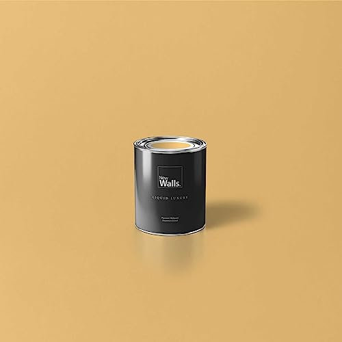 Premium Wandfarbe Gelb, Gold Liquid Luxury Dispersionsfarbe für Innenräume – 1 L