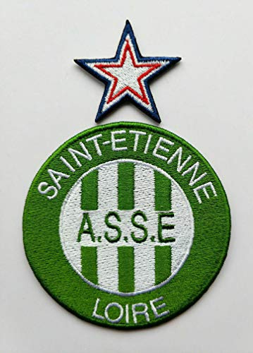 2stk FC Saint Etienne Aufnäher Patch Football Fussball Soccer Club Iron on bügelbild aufbügler Badge Team logo