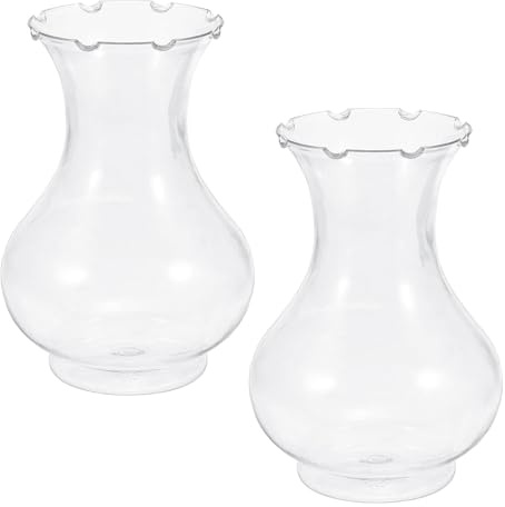 PATIKIL Clear Bulb Vases, 2 Pack Bulb Vase Small Vases Decorative Bud Flower Vase for Home Decor Living Room Table Decorations