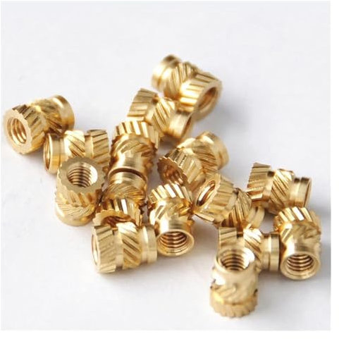 Dadi zigrinati con inserto filettato, dado hot melt 200 pezzi M3 Raccordo a pressare in ottone zigrinato filettato Dissipatore di calore e tipo di stampaggio a iniezione Dado in rame intarsiato con pr