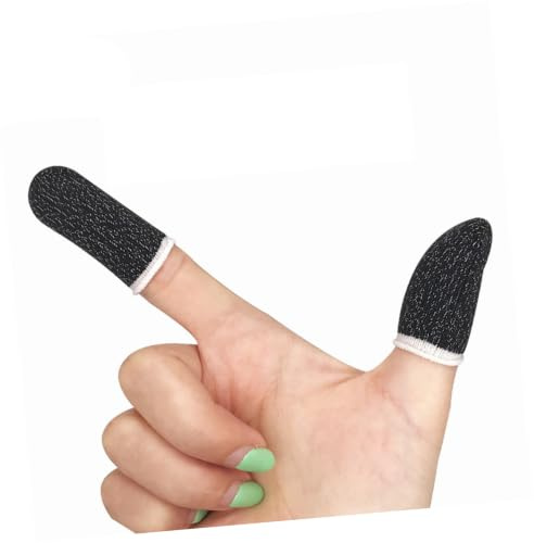 Gadpiparty 10 Stück Anti Schweiß Fingerschutz für Touchscreens, Weiß | Nylon Silbergewebe, Rutschfest für Gaming Am Smartphone, Hohe Berührungsempfindlichkeit