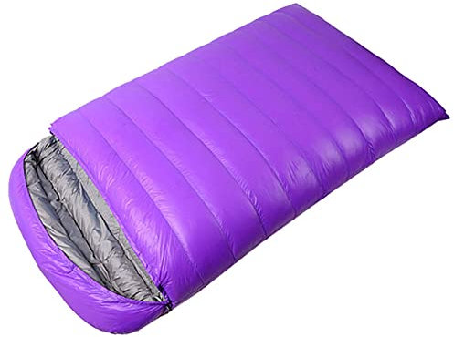Daunen-Doppelschlafsack, weißer Entendaunen-Umschlag-Schlafsack, wasserdicht und reißfest (lila)