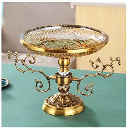 YOtat Corbeille De Fruits Plat De Fruits Nouveau Style Chinois Rétro Grand Verre Décor Assiette De Fruits Maison Salon Table À Manger Décoration Bol De Fruits Bol De Bonbons Plat De Fruits