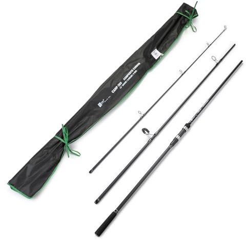 Zite Fishing 3,60m Karpfenrute 3-teilig 3lbs - Composite Carbon-Blank - Steckrute Rutschfester Griff - Angelrute fürs Karpfen-Angeln