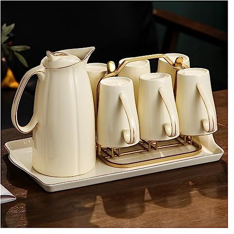 Carafe Eau Tasse à eau maison salon pendaison de crémaillère nouvelle maison tasse bouilloire tasse ensemble tasse à thé thé ensemble eau ensemble mariage Pichet à Thé Glacé(5)