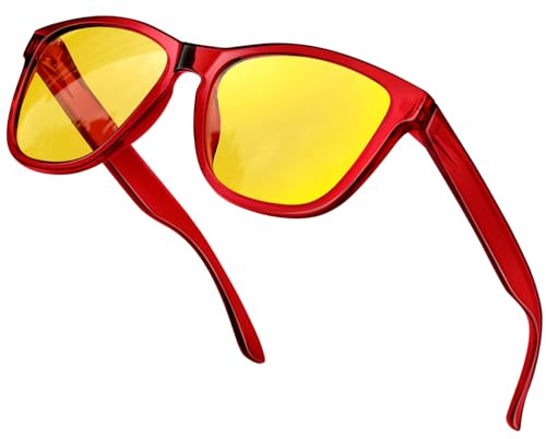 KANASTAL Gafas Conducción Nocturna Amarillas Mujer y Hombre Cuadradas UV400