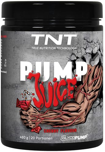 TNT Pump Booster Juice - 480g - Ohne Stimulanzien - Cherry Geschmack | 100% Vegan - Ohne Koffein - L-Citrullin, L-Arginin Alpha-Ketoglutarat, Glucopump & Betain - Pre Workout Pump Trainingsbooster