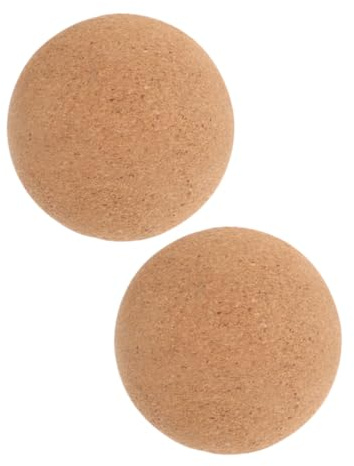 KITANDOVE 2St Yogablock aus Kork Fitnessball Massagebälle für die Hände Triggerpunktkugel Kork Massage Ball Kork-Massagerolle Massageball für die Füße Rückenmassagegeräte Holz Beige