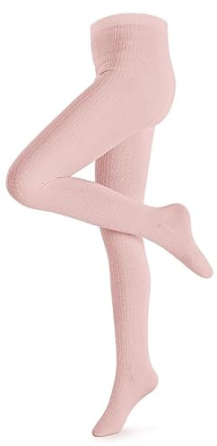 Petrass Flickor strumpbyxor småbarn flätmönster bomull sömlös dans balett baby flicka leggings 3 stycken, Rosa 1 st, 9-10 år