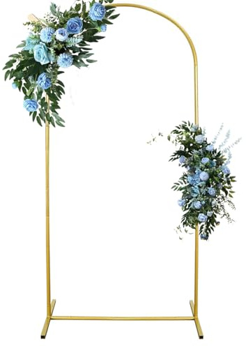 ADDSSFUBAO Metal Arch Backdrop Stand 7.2FT Gold Wedding Arch Stand Gold Square Arched Backdrop Frame for Party Ceremony Birthday Bridal Baby Shower Garden Floral Balloon Arch Decoration
