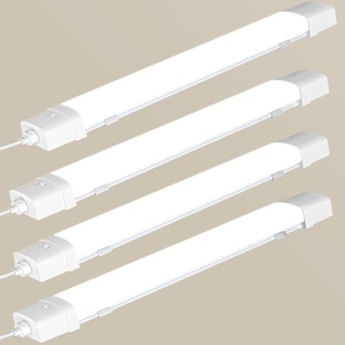 Bellanny LED Feuchtraumleuchte | 115CM Werkstattlampe, 40W 4800LM Deckenleuchte Röhre - 4er IP54 Wasserdicht Neutralweiß 4500K Verknüpfbar Neonröhre mit Bewegungsmelde für Büro Garage Werkstatt Keller