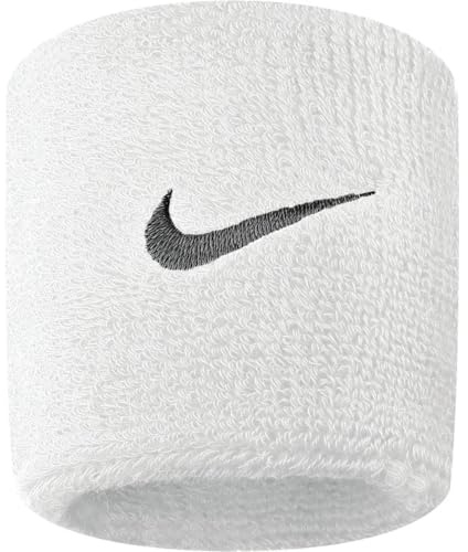 NIKE Herren Damen Tennis Swoosh Wristbands Schweissbänder 2er Pack 9380-4 B, Farbe:100 White - Weiß