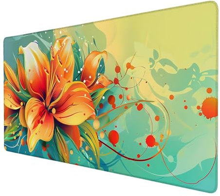 Mauspad Blume, Mauspad XXL 1000x500 mm, Großes Schreibtischunterlage mit Einfach Motiv, Gaming Mousepad mit Einer Speziellen Oberfläche Verbessert Geschwindigkeit und Präzision, für Spiel, Zuhause C-5