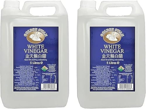 White Vinegar 2x5L (10L Total) – Multi-Purpose Distilled Vinegar for Cleaning – Bulk Value Pack