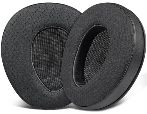 SOULWIT Cuscinetti Auricolari Ricambio per Sony MDR-CD350/CD450/CD550/V600/V900/V900HD/Z600/Z900/7509/7509HD Cuffie, Padiglioni Cuffie con Morbida Pelle Proteica e Schiuma di Memoria ad Alta Densità