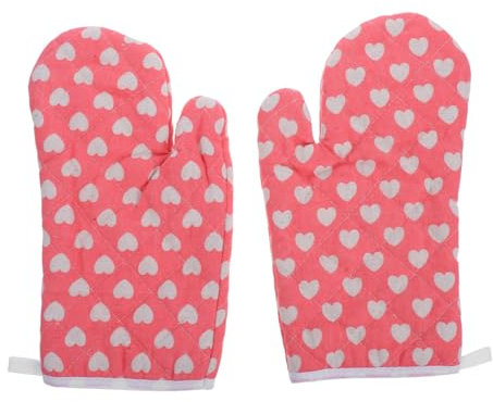 Luxshiny 2pcs Thicken Reusable Oven Gloves Cotton Insulation for Kitchen Microwave Safe Baking Gloves for Women Hot Mitts for Barbecue Safe Cooking Mittens for Oven Use