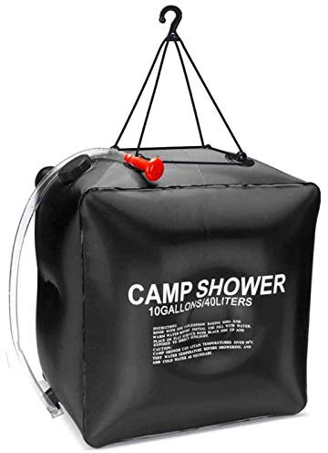 40 l Solar-Camping-Duschtasche, Outdoor-Warmwasserbeutel mit Schlauch und Umschaltdüse, Wandern, 40 x 27 cm, 40 cm