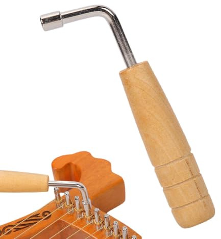 Stimmschlüssel Harfe | Professionelles Instrument Einstellwerkzeug | L | förmiger Stimmhammer mit Holzgriff | Vierkantspitze Präzisionsschlüssel für genaue Einrichtung, Lyre Harp Repair Tool