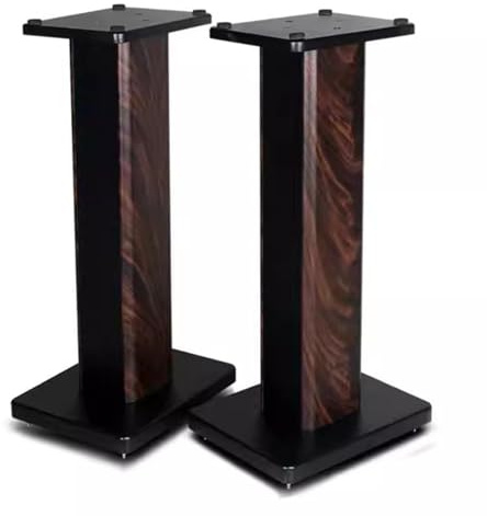 Lautsprecherständer aus Holz, verstellbare Höhe, 90 cm, ideal für Bücherregale und Computer-Lautsprecher, HiFi-Audio-Rack für Heimkino, braune Oberfläche, 1 Paar