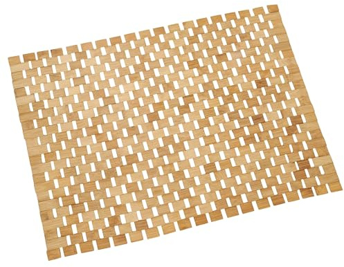 DIVCHI Bamboo Bath Mat Luxury Roll Up Shower Bath Mats with Anti-Slip Rubber Feet Environment Friendly Foldable Rectangular Wooden Multipurpose Duck Board for Bathroom Kitchen & Spa