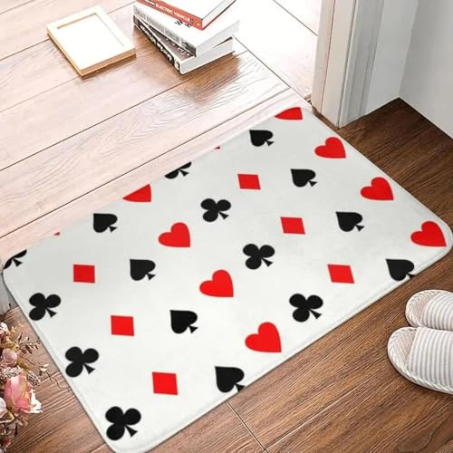 3D Custom Funny Poker Mönster Front Door Matta Inomhus Vattentätt Kortspel Spelspelare Kök Balkong Entré Rug Matta-60 x 90 cm