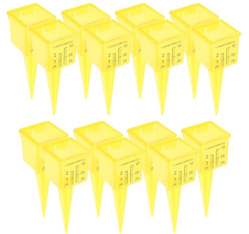 Kisangel Lot de 15 Pluviomètres d'Extérieur Précis en Plastique 38 CM Large Ouverture pour Jardin Pelouse et Arroseur Automatique Outil de Mesure des Précipitations Facile à Lire