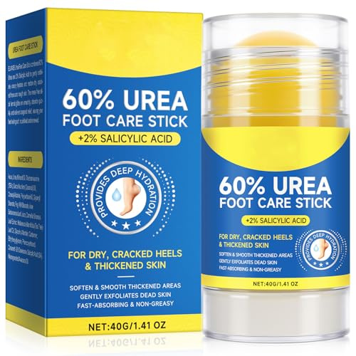 OUYOFI 60% Urea Cream plus 2% Salicylic Acid Foot Care Stick, Deeply moisturizes rough skin and Gently exfoliates, Urea Foot Cream for Dry, Cracked Feet, Knees, Elbows and Hands, 1.4 oz (1 PCS)