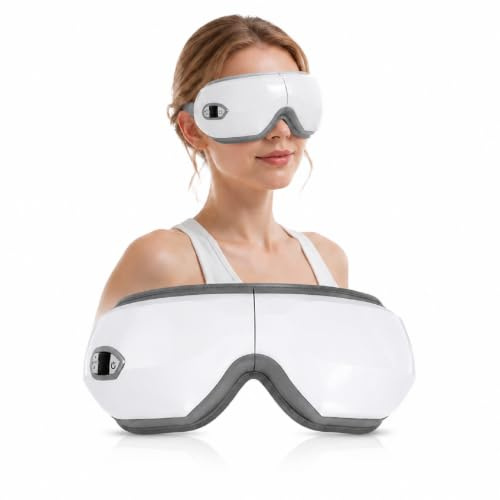 Augenmassagegerät mit Wärme Vibration Augenmaske Eye Massager | mit Bluetooth Musik, für Strapazierte Trockenen Augen Verbessert Schlafqualität Geschenke für Frauen Männer