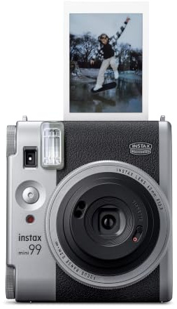 Cámara instantánea analógica instax Mini 99 Silver, con Efectos de Color, 3 Modos de Disparo y Control de luminosidad. Color Negro/Plata.