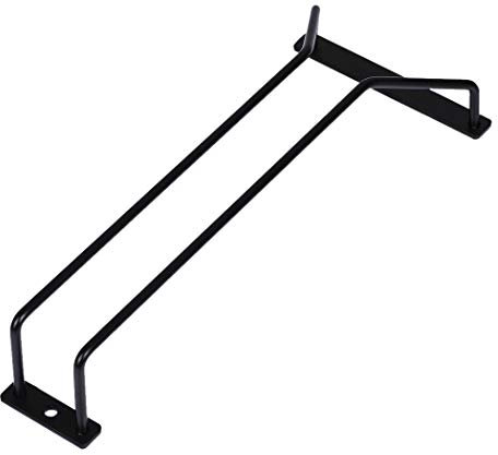 Dianoo Wine Glass Holder, Stemware Holder, Wine Rack Under Cabinet with Screw 27 cm, 1 Row Black