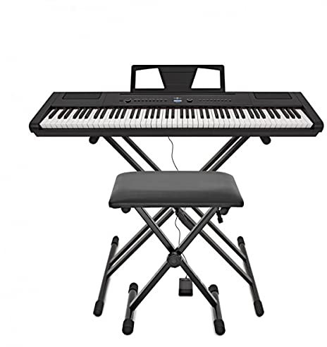 Stage Piano SDP-3 von Gear4music Hammermechanik mit Ständer und Bank