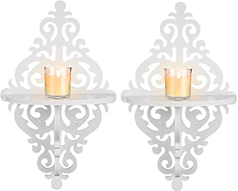 2 Stücke Rhombus Kerzen Halter Weiß Kerzenständer Halter Wand Montiertes Kerzen Stand Dekorativer Kerzenleuchter Kunststoff Kerzen Dekor für Wohnzimmer Schlafzimmer Esszimmer Veranda