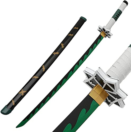 ZNLVZSH Demon Klinge Holz Samurai Schwert, Anime Cosplay Ninja Sword Requisiten, für Slayer Fans Weihnachten oder Geburtstag Anime Liebhaber Dekorative Spielzeug, 41 Zoll, Shinazugawa Sanemi