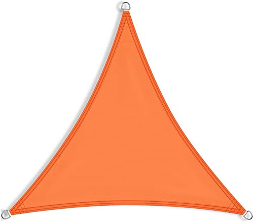 Dreieck Rechtwinklig Sonnenschutz Plane 6.2x6.2x6.2m Sonnenschutz aus reißfestem HDPE-Kunststoff Balkon Sichtschutz Sichtschutz mit Edelstahl Befestigungs Kit für Pergola Beschattung Terrasse, Orange