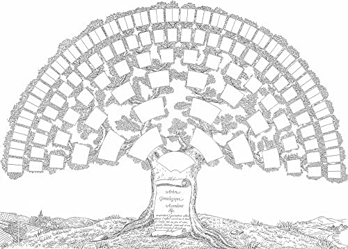 Home Comforts Blank Fillable Ancestry Family Chart , Tree Genealogy Chart to Fill in, Family Tree Picture #138- Vivid Imagery Laminated Poster Print - 20 Inch by 36 Inch Laminated Poster With Bright Colors