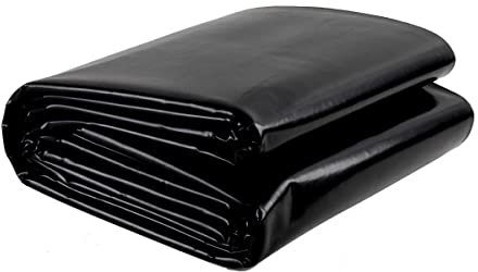 CDZHLTG Bâche de Bassin Grand Bassin à Poissons Piscines Membrane Renforcée, Revêtement Bâche pour Étang Extérieur Bassin de Poissons Noir en LLDPE, Bâche pour Bassin Jardin 7.6m x 6m