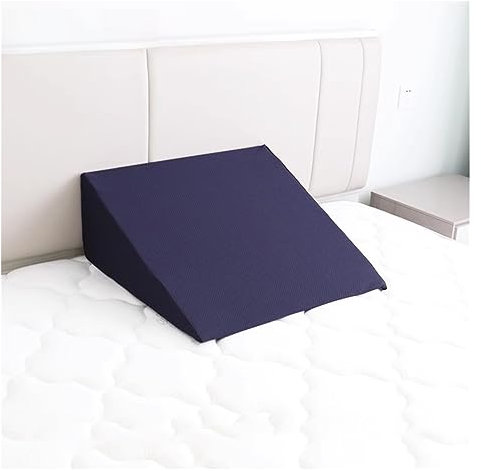 Keilkissen Bett Lesekissen 18cm/25cm/30cm hoch Bettkissenkeil Extra breit, Keilkissen zum Schlafen nach Operationen/saurem Reflux/Seitenschläfern, Erhöhtes Dreieckskissen für Erwachsene ( Color : Blue