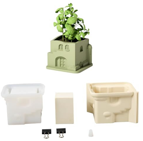 Boowan Nicole Aegean Santorini - Moldes de silicona para macetas de cemento de hormigón, moldes hechos a mano para decoración de jardín al aire libre