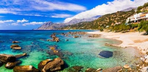 adrium Leinwand-Bild 140 x 70 cm: Schöner Strand von Plakias, Insel Kreta, Griechenland (121279894)