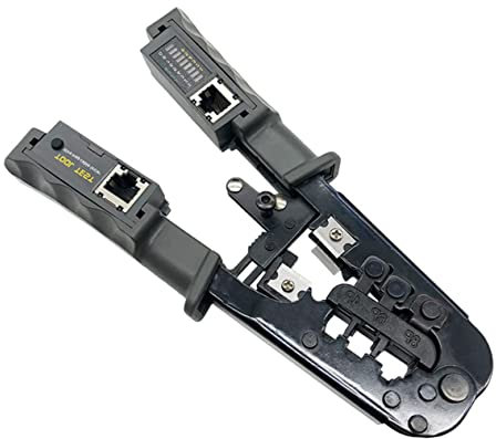 Angoily Tester Inklusive 8p 6p Crimpzange / Rj12/rj11 Connector Tool Drahtzange Ratschenrad Netzwerkzange