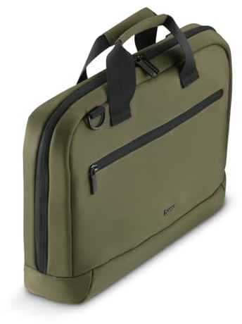 Hama Laptopväska för bärbara datorer 13,3 tum – 14,1 tum (lätt affärsväska som axelväska eller bärväska, notebookväska med organisatör-framfack och innerfack, vattenavvisande, vadderad) oliv