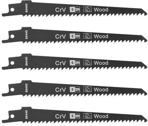 Lame per sega a sciabola per legno e metallo – 5 pezzi per tagliare legno e plastica – accessori per sega a sciabola con 6 TPI