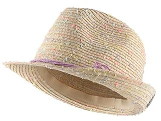 Sterntaler Strohhut bunt - Sommer Hut mit Buntem Satinband und Schleife - UV-Schutz 50+ Sonnenhut - Mädchen Hut - Baby und Kinder Sommer Kopfbedeckung - Sand, Größe 51