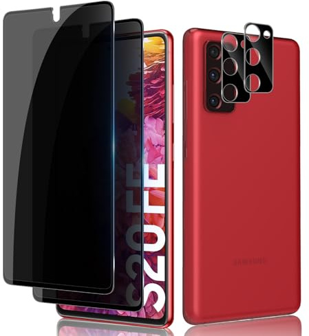 Lutree für Panzerglas für Samsung Galaxy S20 FE 5G Sichtschutz Schutzfolie, 2+2 Stück Anti-Spähen Schutzglas + Kameraschutz Folie (Schwarz), 9H Härte HD Anti- Kratzer Privacy Anti-Spy Displayschutz