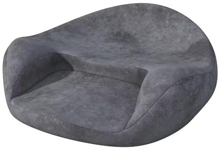 WLSLZQ Ergonomic Meditation Cushion, Suede Floor Seat for Yoga and Mindfulness Practice, Memory Foam, Curved Back Support (Grey)
