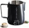 ukfisy Milk Jug,12oz/350ml Stainless Steel Milk Frothing Jug Milk Jug for Coffee Machine Milk Frothing Pitcher Making Latte Coffee Art Cappuccino Frothing Milk,Black