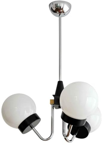 Casa de lámpara de Vidrio de 3 Luces Retro de lámpara suspendida, E26/E27 Base Conservación de energía Techo Luz Colgante, lámpara de Hierro Negro Cuerpo de Estar Lámpara de Comedor de Comedor