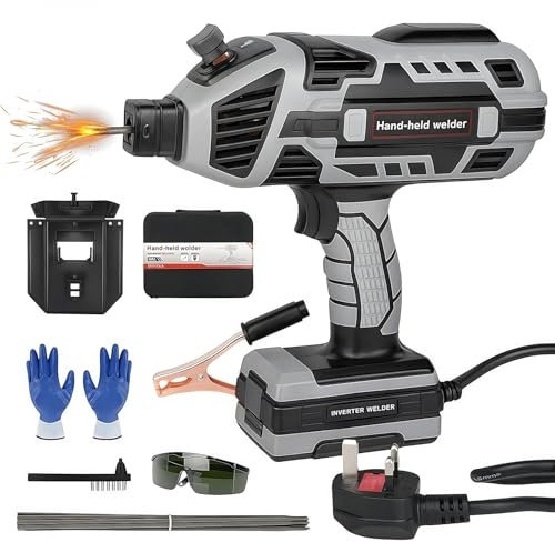 WUDLEP Welding Machine Handheld, 5 Variable Current Adjustment Portable Stick Welder with 10pcs Rods, 20A-120A 220V Hand Held Welder Machine Fits for 3/32''- 1/8''(2.5-3.2mm) Wire Rods